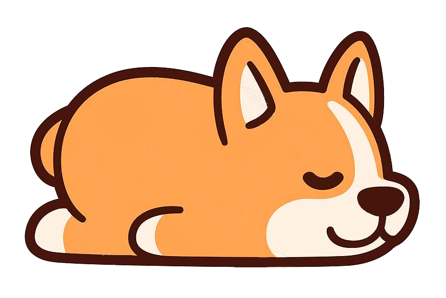 sleeping corgy